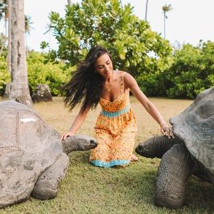 FARM Rio Tiered Tropical Print Bustier Dress (4)